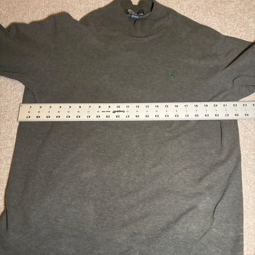 Polo Ralph Lauren Mens Mock Neck Long Sleeve Shirt Gray Cotton Pony Logo Large - Picture 6 of 9